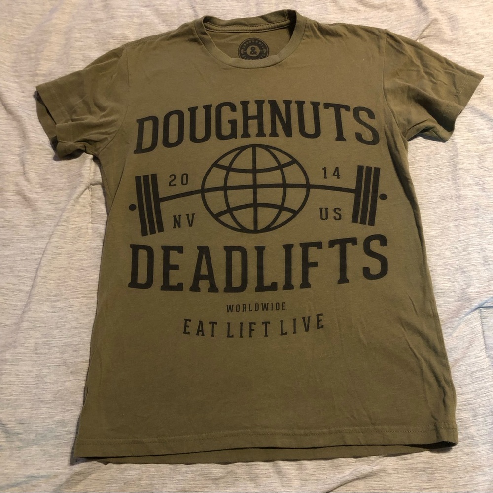 Doughnuts and Deadlift Army Green T-shirt